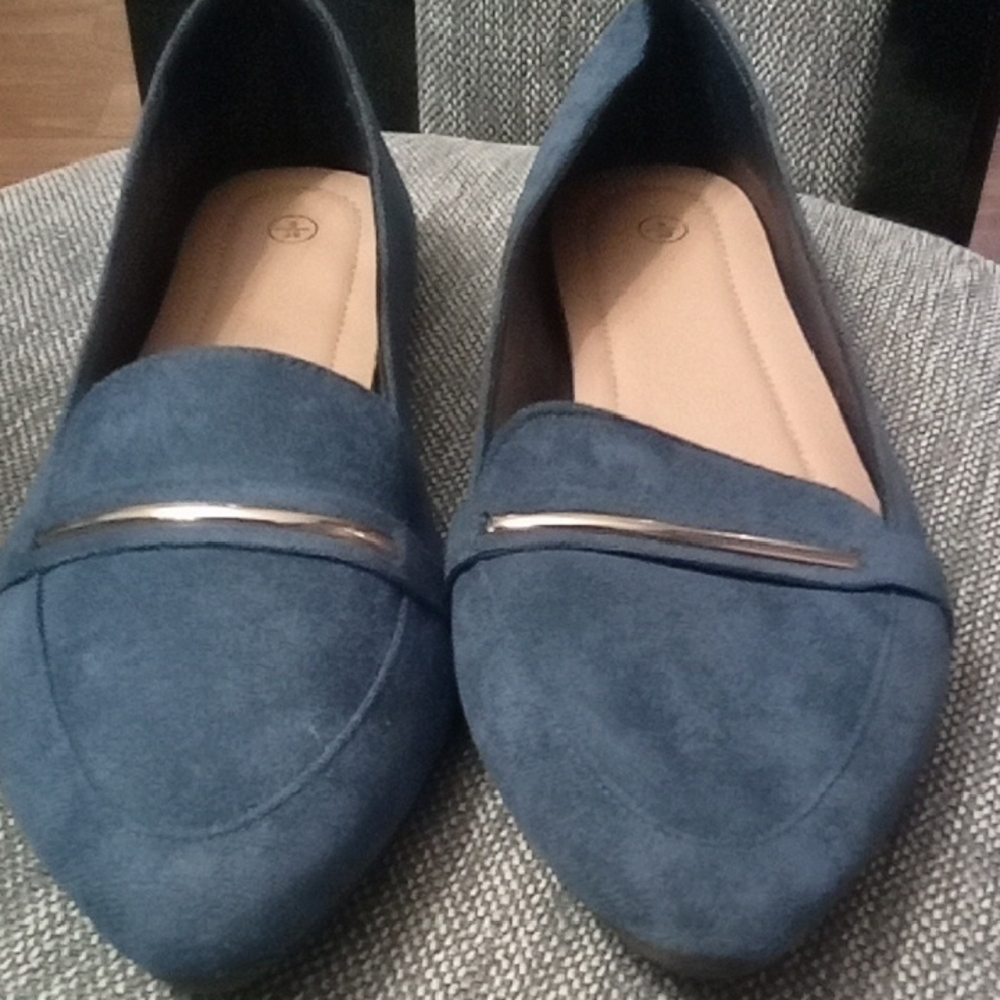 Blue Suede Women's Loafers
